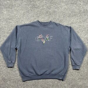 Vintage M&C Sport Mens Golf Sweatshirt 2XL Blue Embroidered Crewneck Activewear